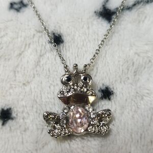 Elegant Princess Frog Pendant Necklace